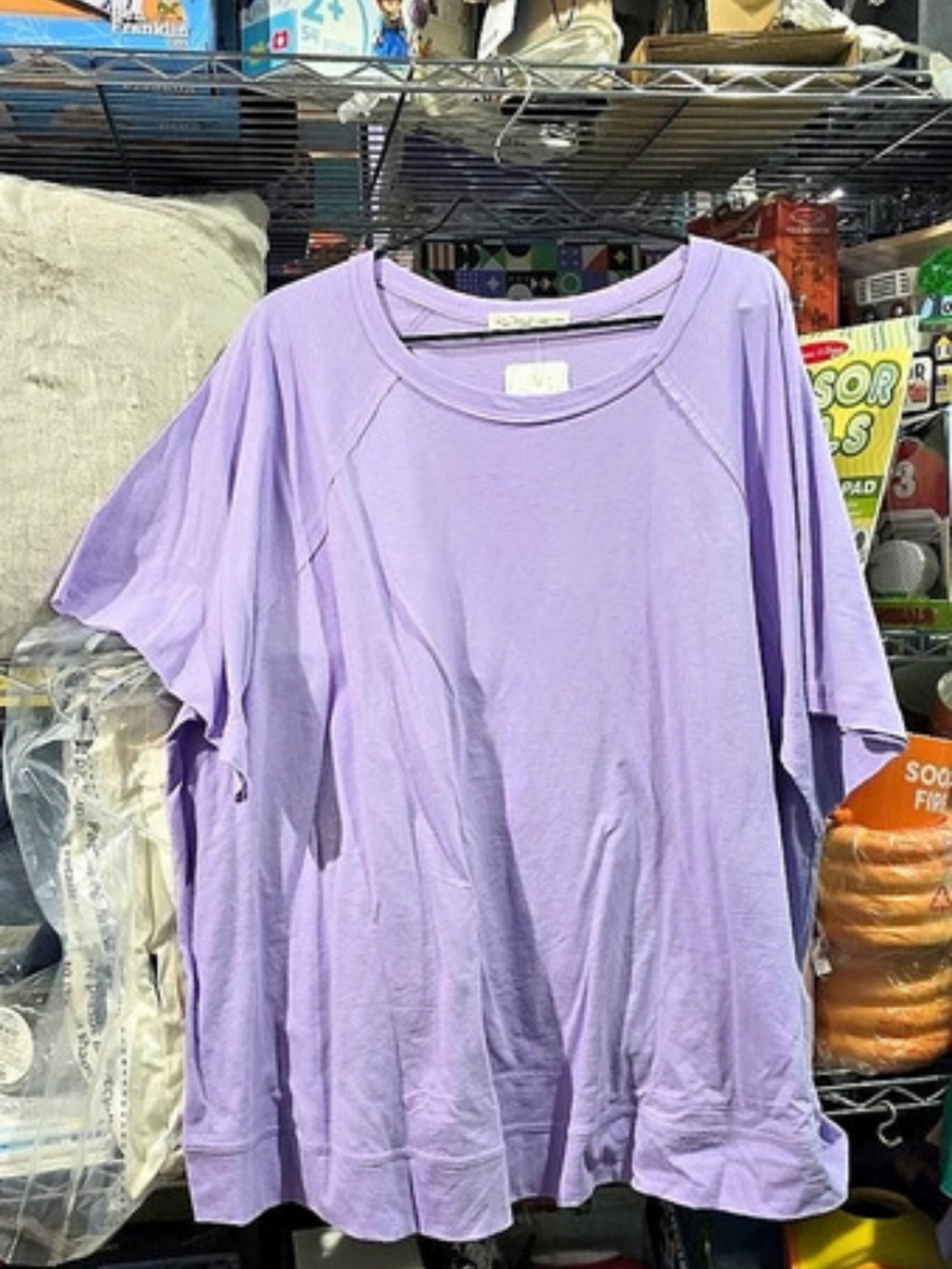 New RAE MODE Cotton Short Sleeve Top in Purple Size 1XL
